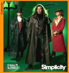 4916 MR LONG GREAT COAT/ DUSTER CAPELET VEST JABOT PATTERN XS-XL